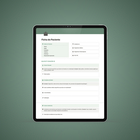 Ficha do Paciente Fisioterapia
